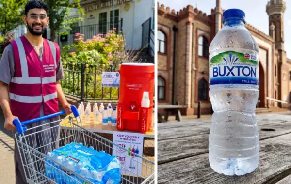 Mosques Across the UK Hand Out Free Bottled Water to Help Communities Beat the Heatwave